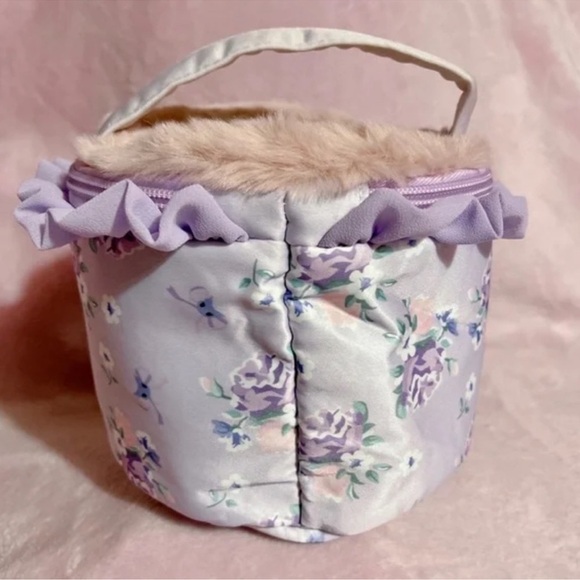 Sanrio Kuromi Round Floral Lavender Vanity Pouch Bag - Picture 2 of 8